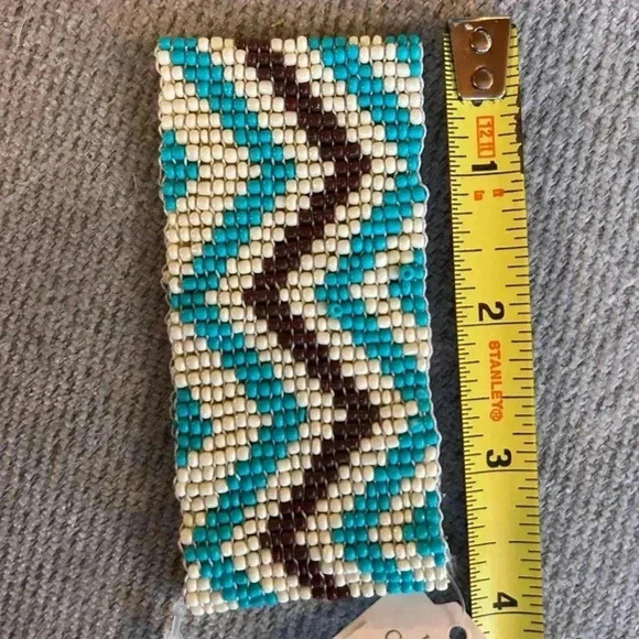 NWT, turquoise, brown, and cream stretchy bracelet with tags, see pics - Picture 4 of 5